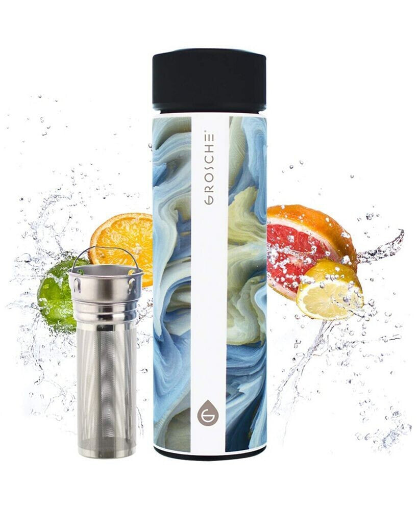 GROSCHE chicago Insulated Tea Infuser Bottle, 15.2 fl oz Capacity with Long Tea Infuser