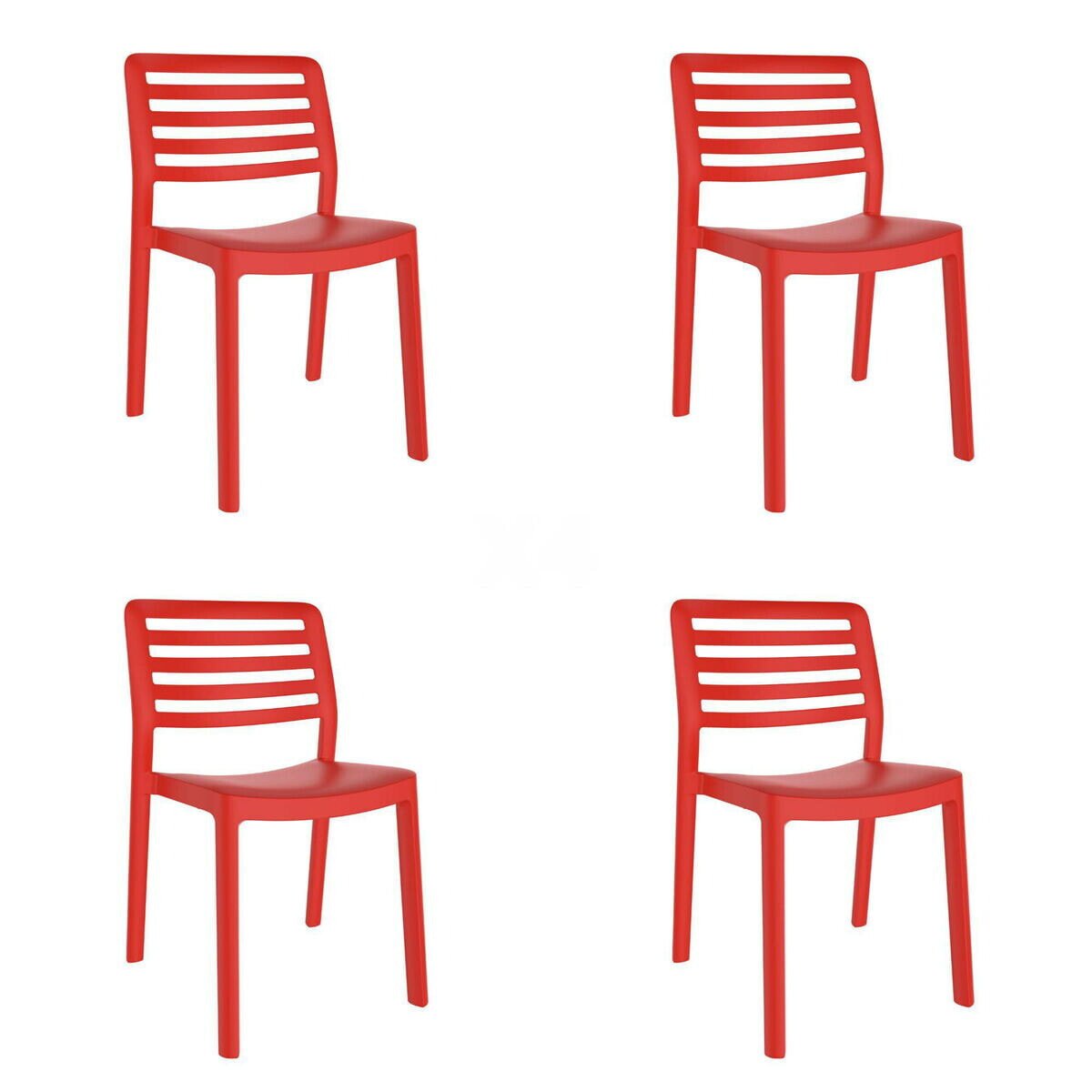 Garden chair Garbar Wind Red polypropylene 50 x 78 x 54 cm (4 Units)