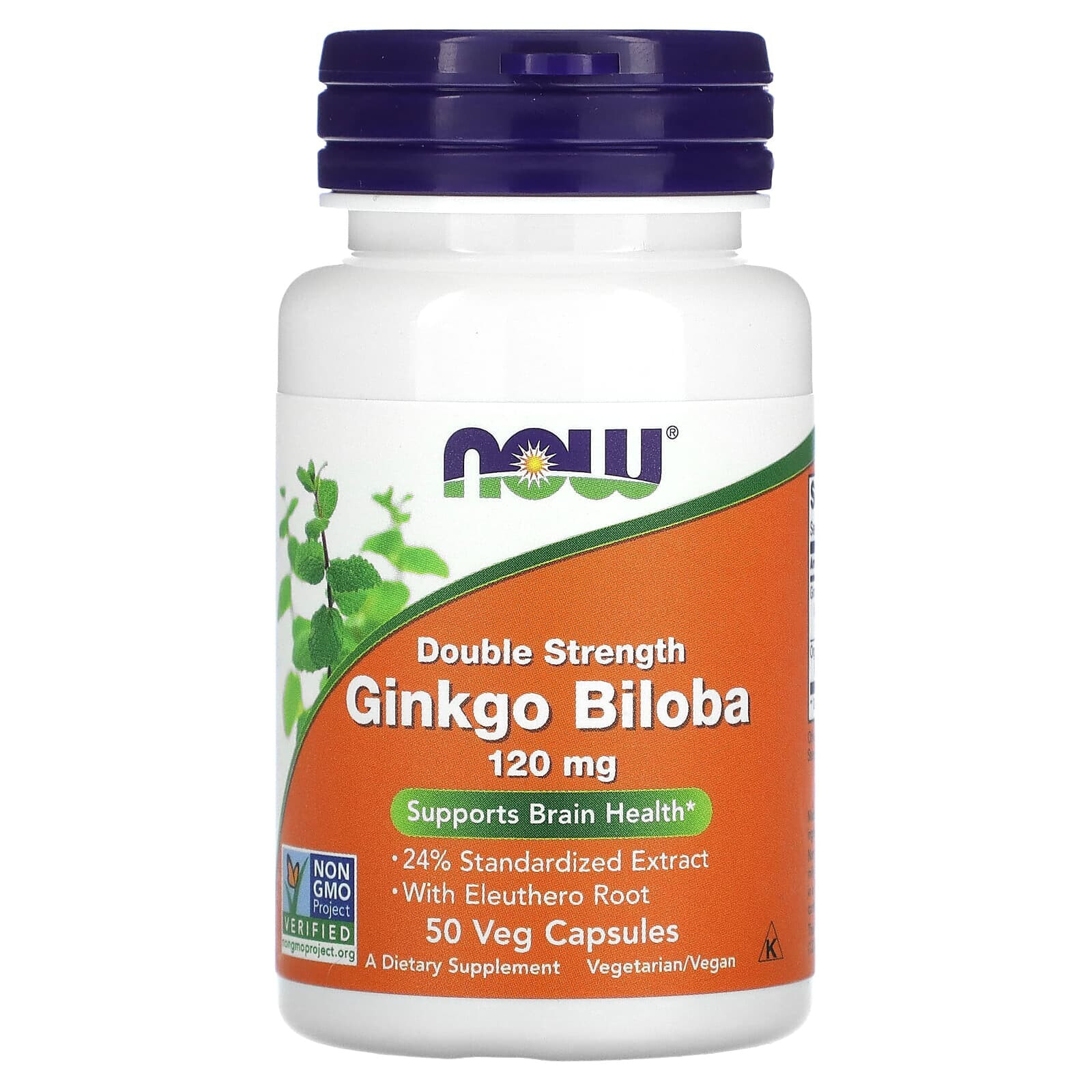 NOW Foods, Double Strength Ginkgo Biloba, 120 mg, 100 Veg Capsules