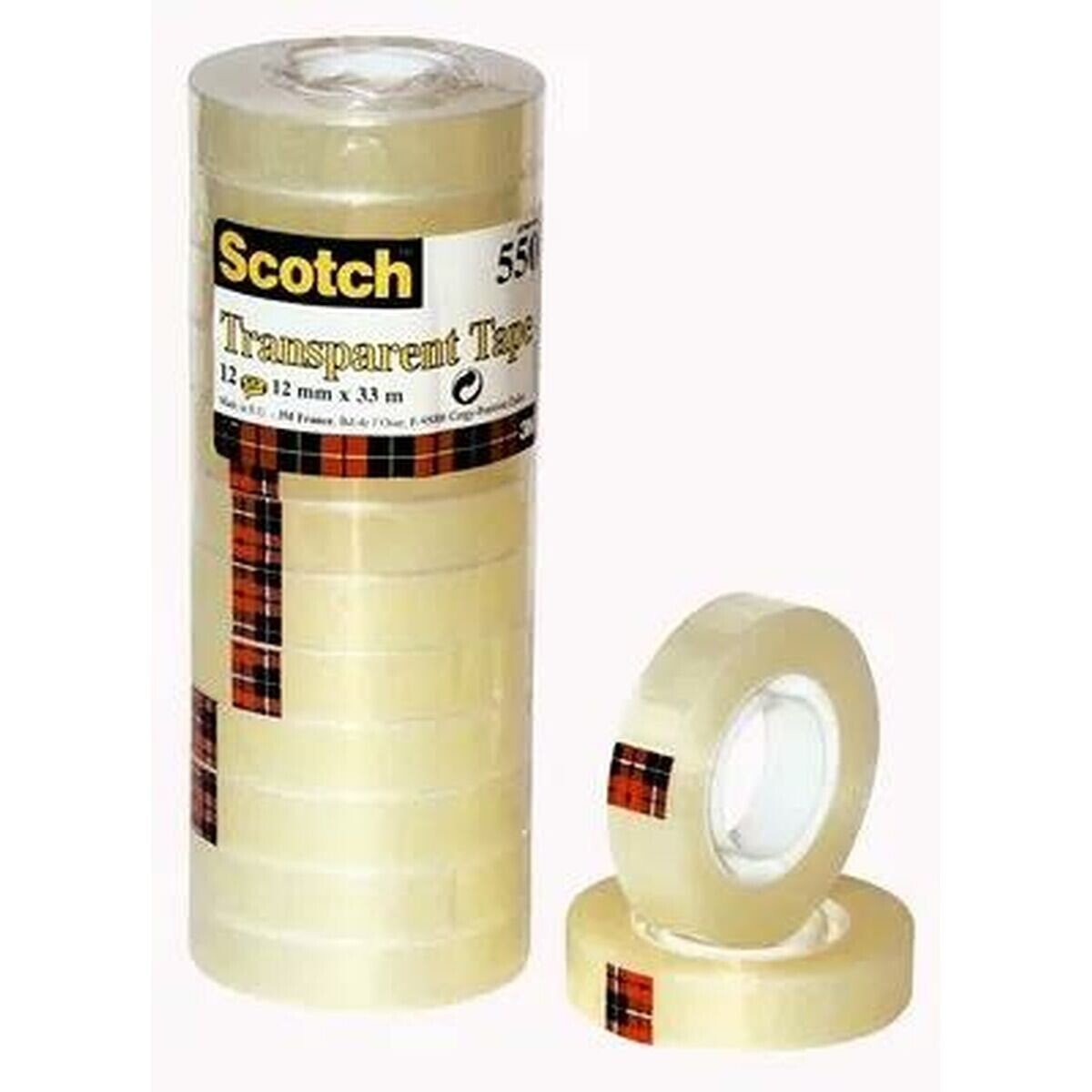 Adhesive Tape Scotch Transparent 12 Pieces 12 x 33 mm