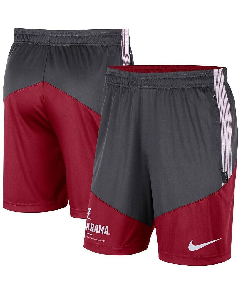 Nike men's Charcoal and Crimson Alabama Crimson Tide Team Performance Knit Shorts