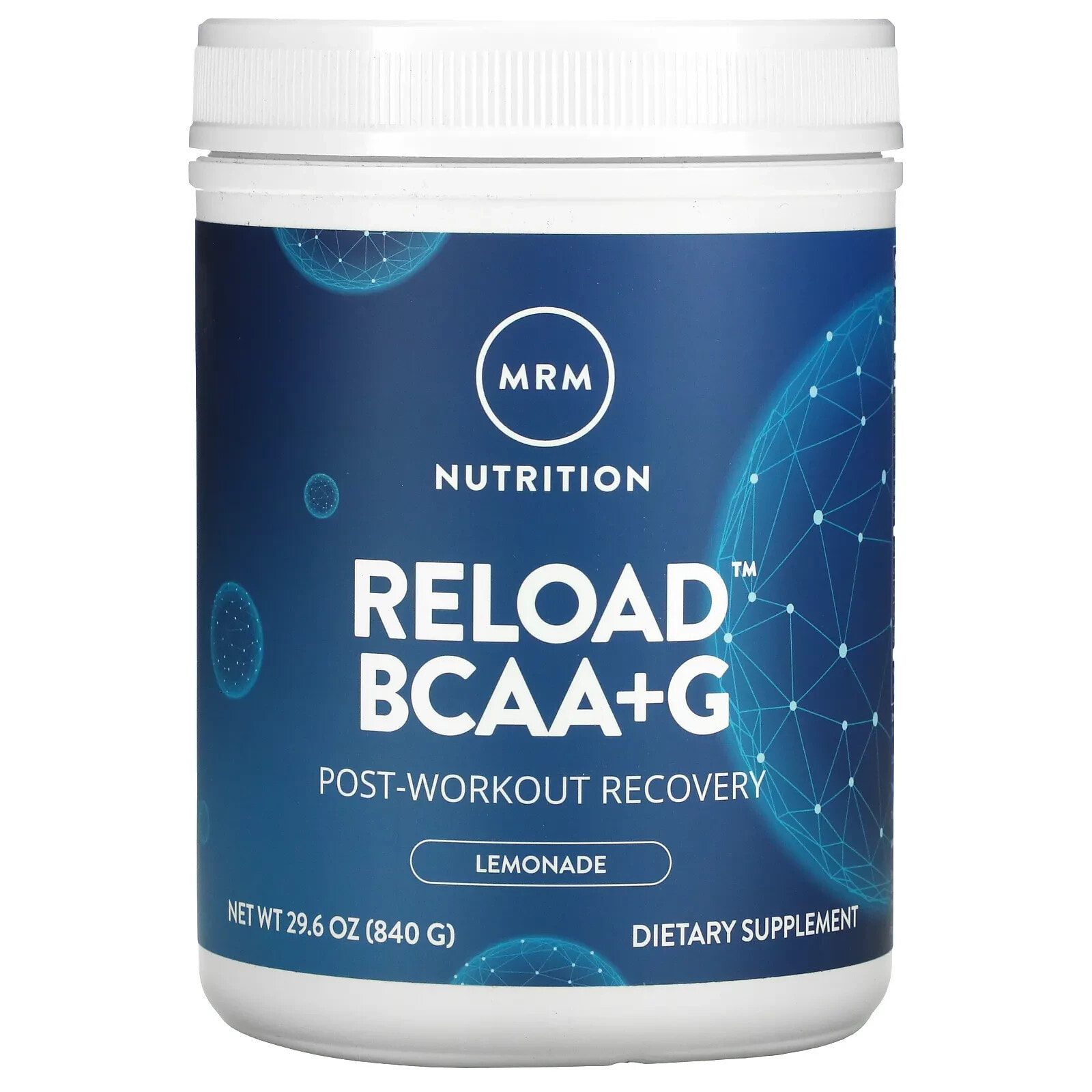 MRM Nutrition, Reload BCAA+G , Post-Workout Recovery, Lemonade, 29.6 oz (840 g)