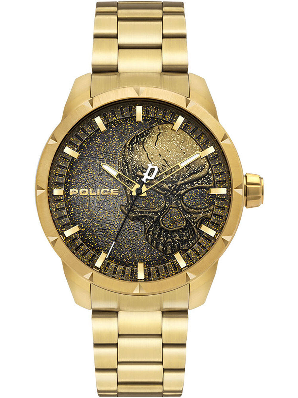 Мужские наручные часы с золотистым браслетом Police PL15715JSG.02AM Neist mens 46mm 3ATM