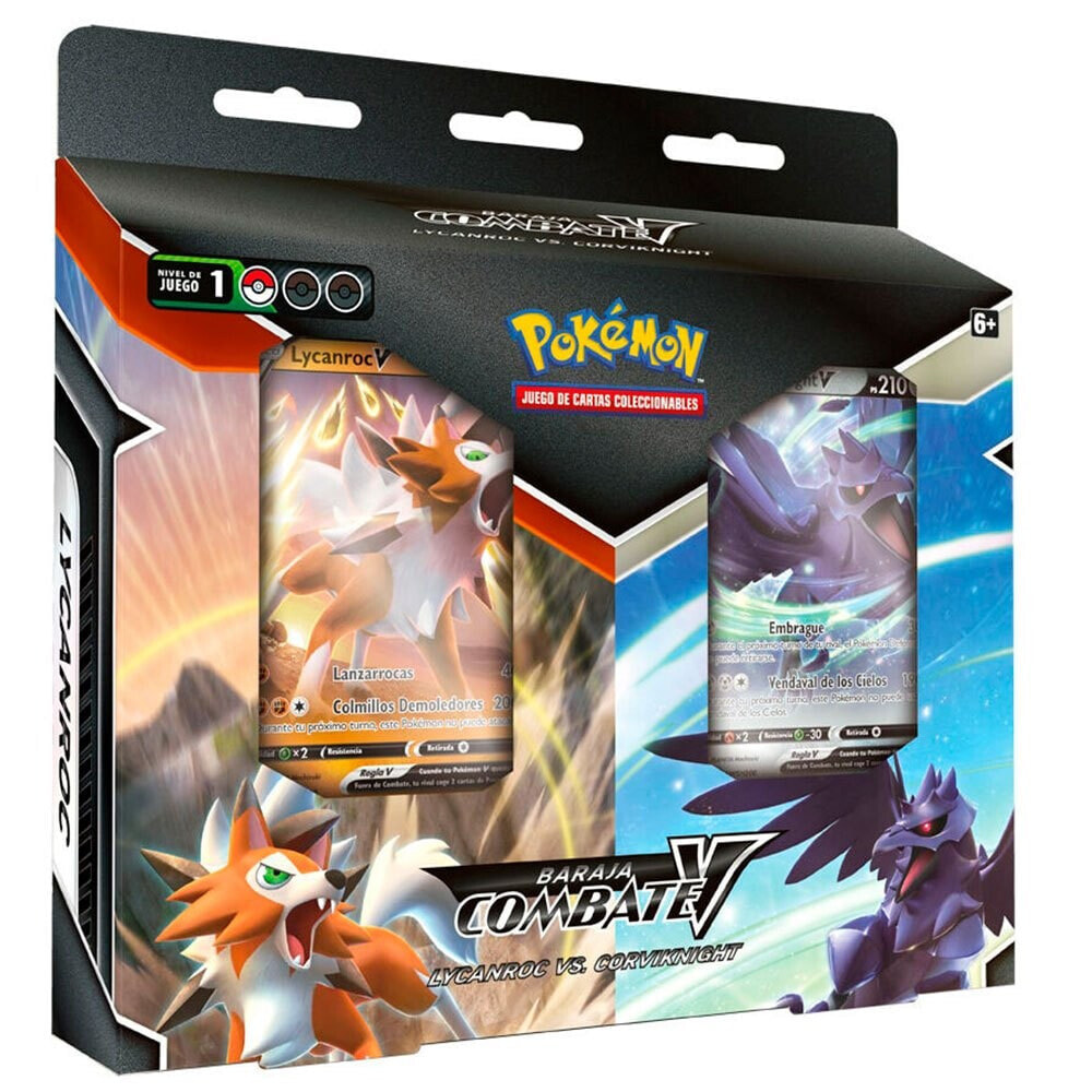 BANDAI Card Pokémon Battle Deck Bundle Lycanroc VS Corviknight Spanish Board Game