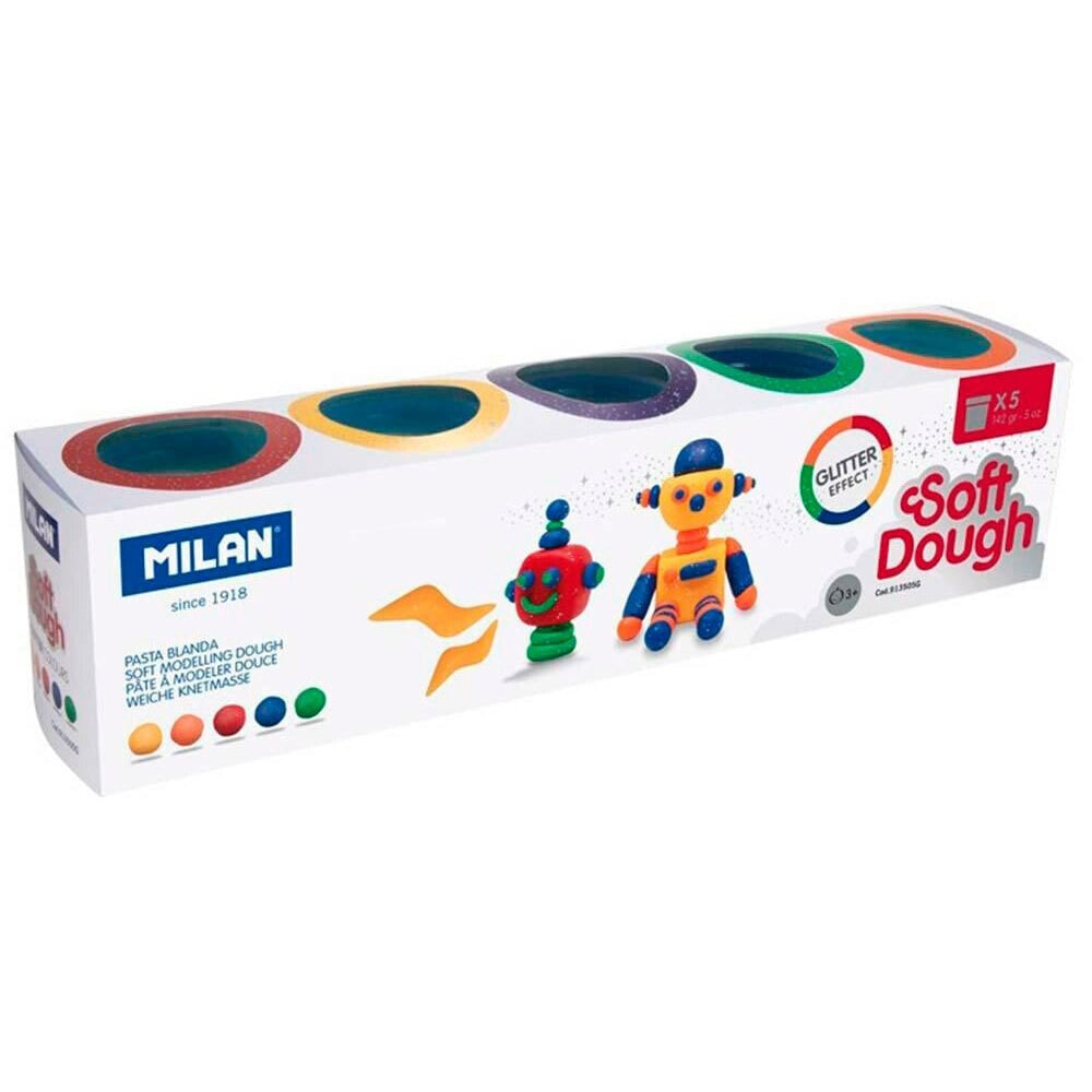 MILAN Set 5 Boats 142g Plasticine Glitter