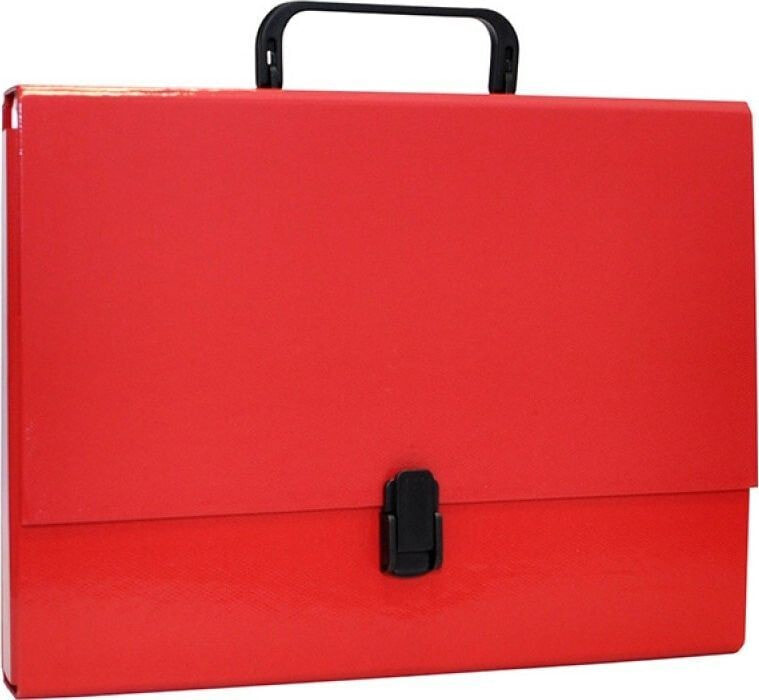 Школьный файл или папка Office Products Teczka-pudełko A4/5cm z rączką i zamkiem czerwona
