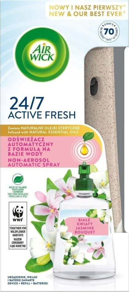 Air Wick Active Fresh odświeżacz automatyczny z formułą na bazie wody i wkład Białe Kwiaty 228ml