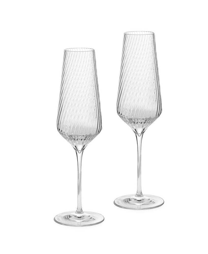 Vera Wang Wedgwood swirl Flute Glass, Set of 2