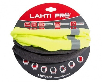 Lahti Pro Multifunctional scarf with fleece and reflective yellow-gray L1030400