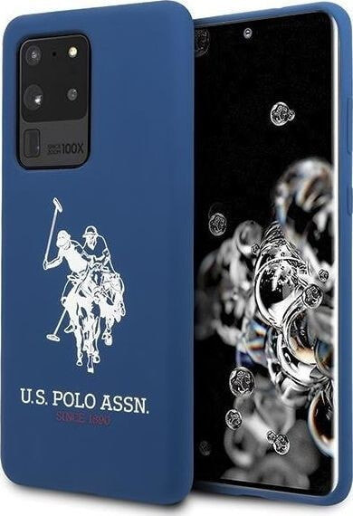 чехол силиконовый синий с логотипом U.S. Polo Assn.