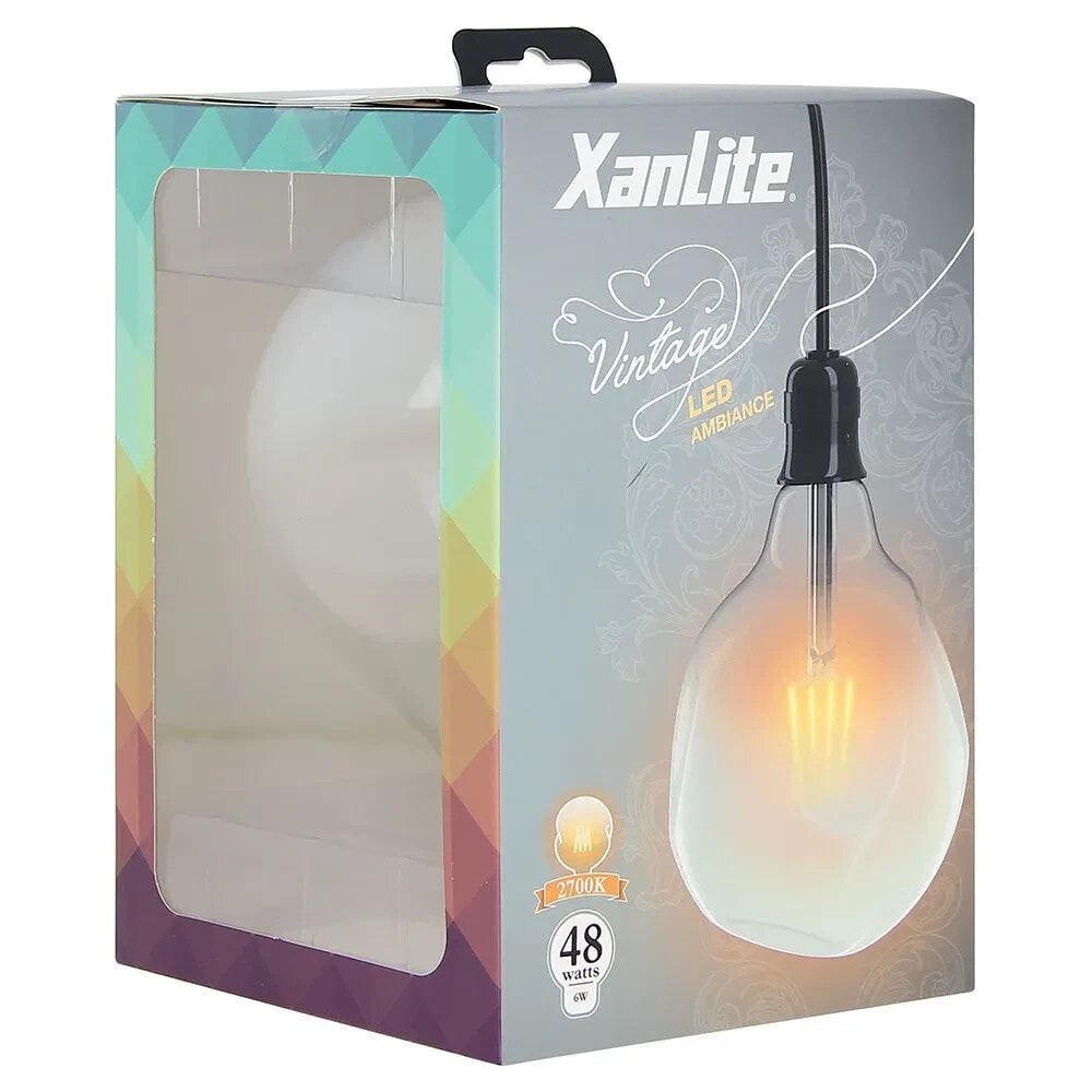 XANLITE G125 Irregular Milky Glass. Cap E27. 600 Lumens. Conso. 6W (Equivalence 48 W). 2700K LED Bulb