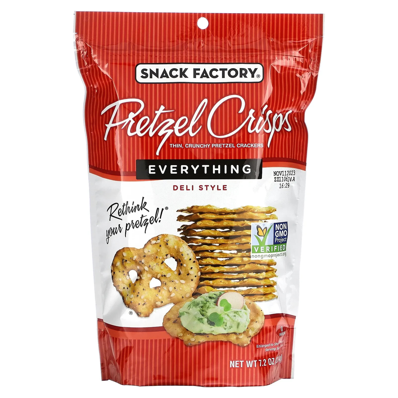 Pretzel Crisps, Everything, Deli Style, 7.2 oz (204 g)