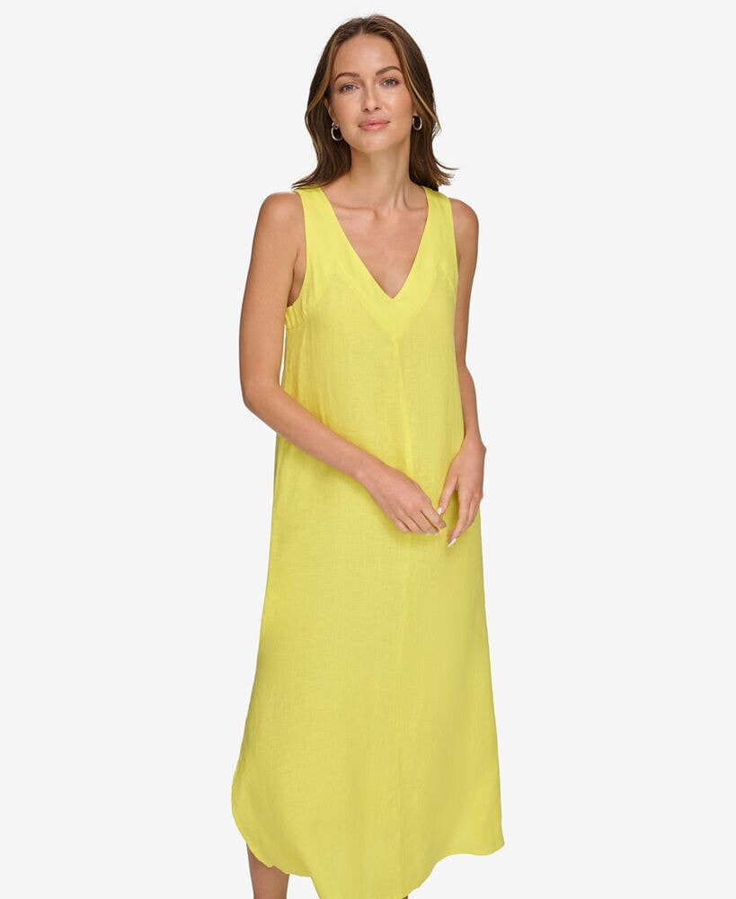 Dkny linen discount maxi dress