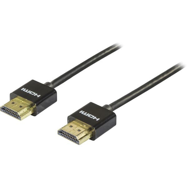 Deltaco HDMI-1091 - 1 m - HDMI Type A (Standard) - HDMI Type A (Standard) - 3D - 18.6 Gbit/s - Black