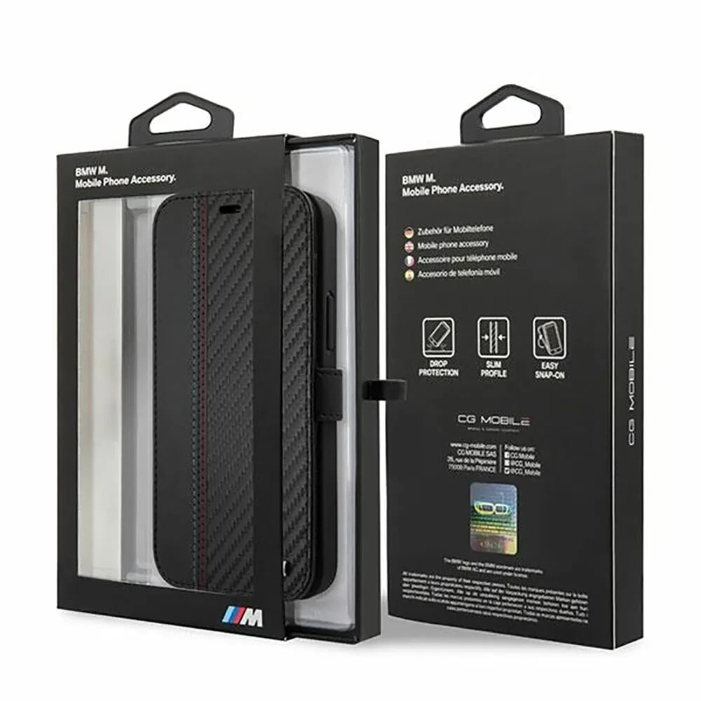 BMW Bmflbkp12Smcarbk iPhone 12 Mini 5.4 Book M Collection Pu Carbon Stripe phone case