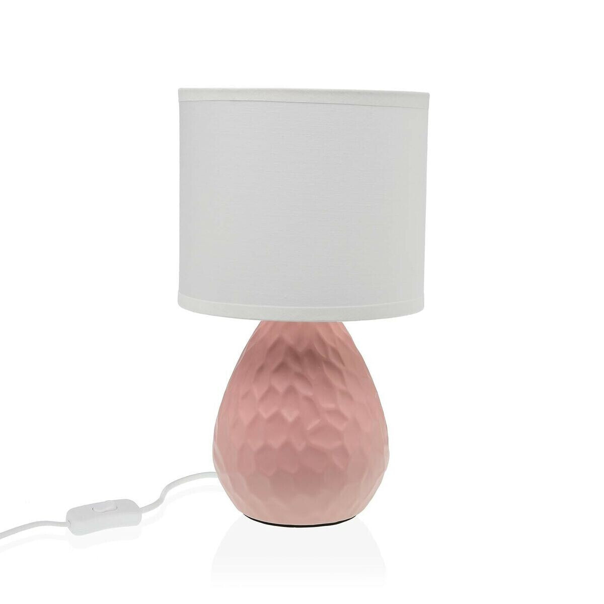 Desk lamp Versa Pink White Ceramic 40 W 15,5 x 27,5 cm