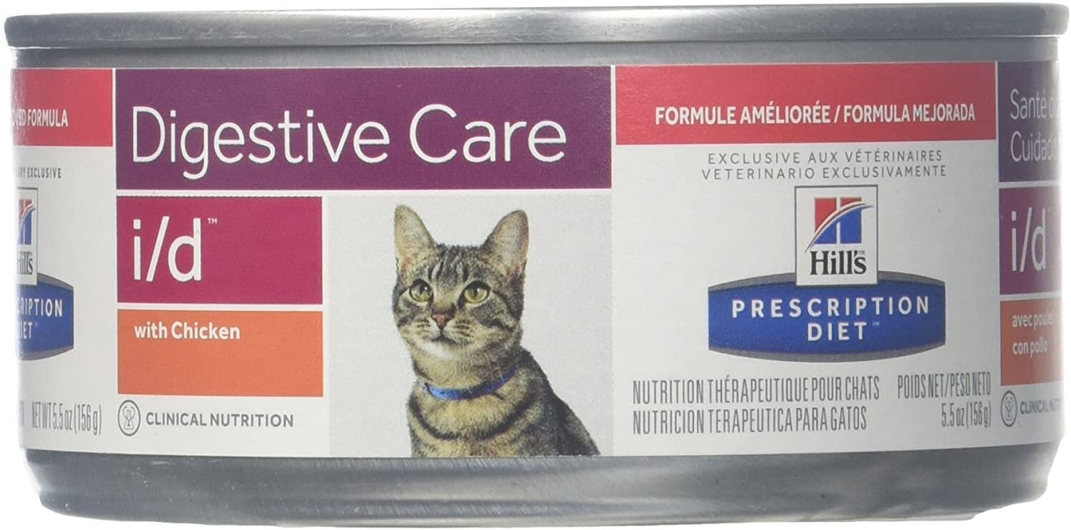 Влажный корм для кошек Hill's, Prescription Diet i/d Feline Feingehackt, кусочки в соусе,  для взрослых с заболеваниям и жкт,  24 x 156г