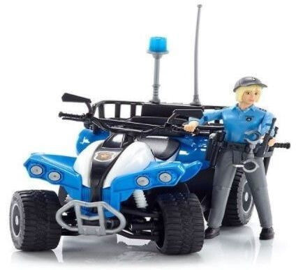 Игрушечная машинка и техника для мальчиков Bruder Bruder bworld Police Quad-Bike with Policeman and Accessories