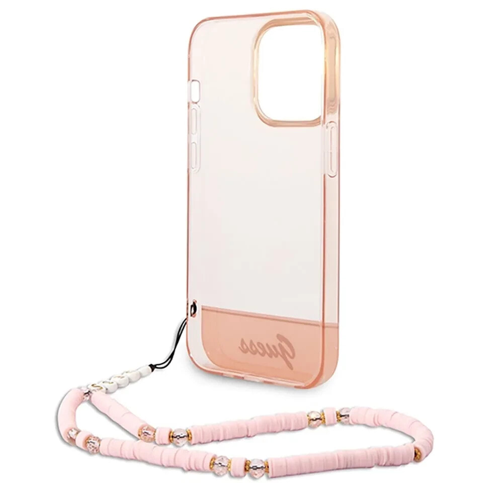 GUESS Guhcp14Xhgcohp iPhone 14 Pro Max 6.7 Pearl Strap phone case