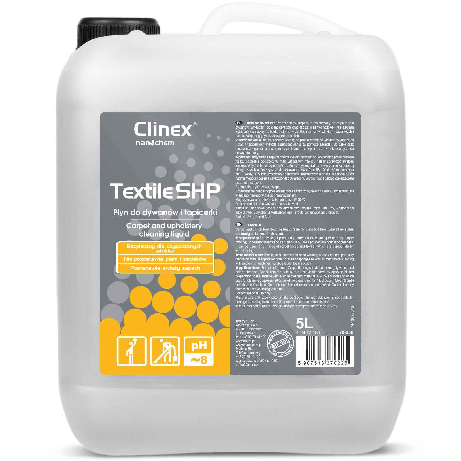CLINEX Textile SHP 5L washing liquid for cleaning carpets, furniture and upholstery