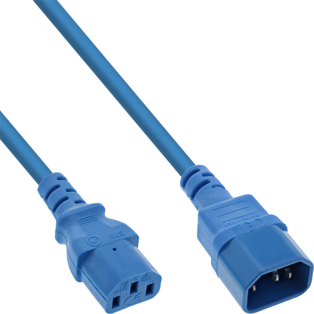 InLine 16504B кабель питания Синий 1,5 m Разъем C13 Разъем C14