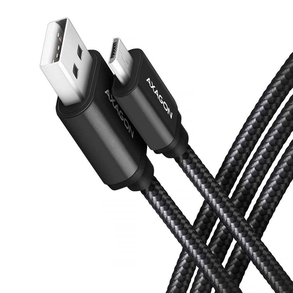 AXAGON BUMM-AM20AB Kabel Micro-USB auf USB-A 2.0 schwarz - 2m - Cable - Digital