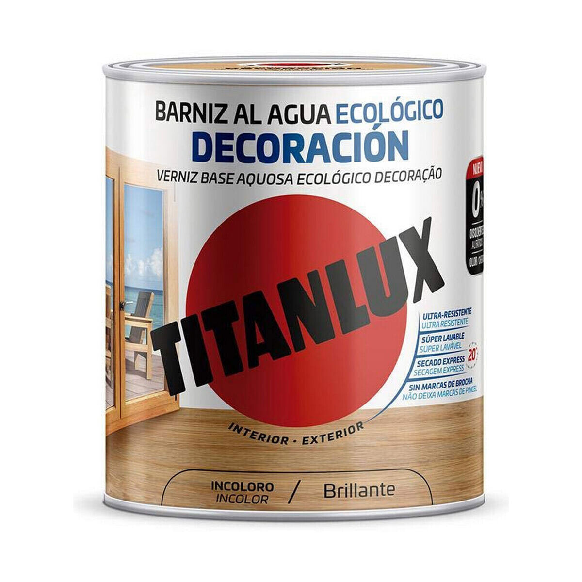 Лак на водной основе Titanlux m20100014 Экологично 250 ml Бесцветный