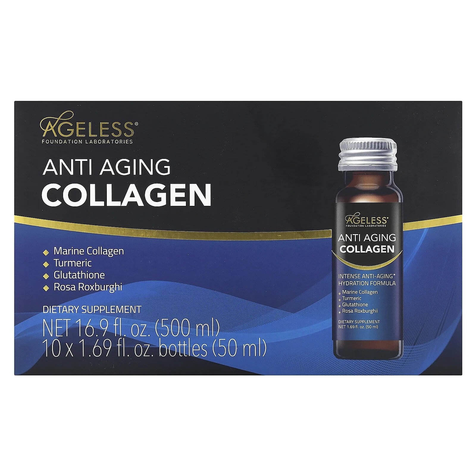 Anti Aging Collagen, 10 Bottles, 1.69 fl oz (50 ml) Each