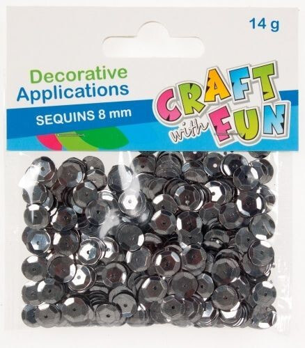 Craft with Fun Sequins metal button gray 8mm (384016)