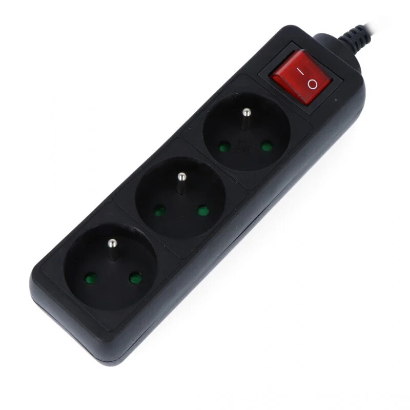 Power strip Lanberg with switch black - 3 sockets - 3m