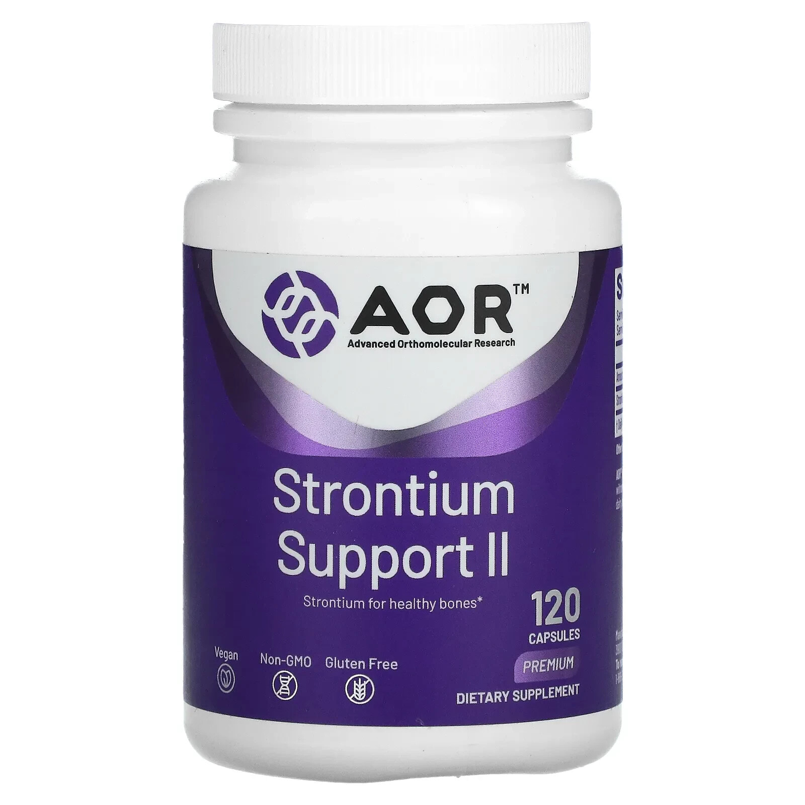 Advanced Orthomolecular Research AOR, Strontium Support II, 60 капсул