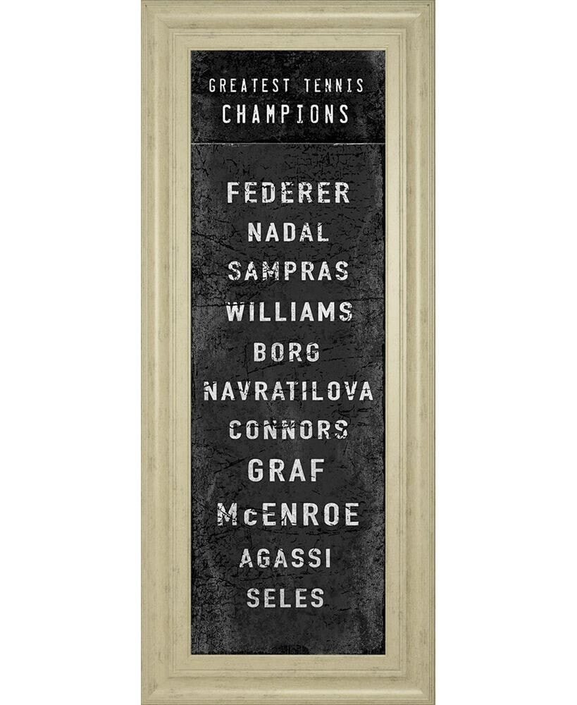 Classy Art the Greatest Tennis Champions by The Vintage-Inspired Collection Framed Print Wall Art, 18