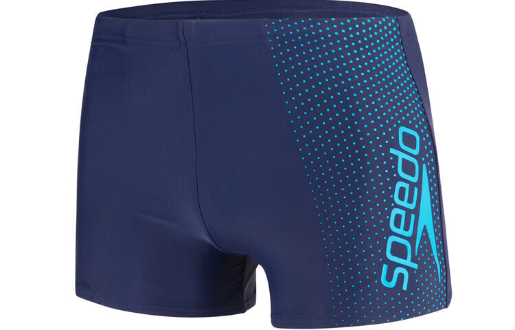 Speedo 速比涛 动感柔软速干贴合抗氯防晒防尴尬平角游泳泳裤 男款 深蓝色 / Футболка Speedo 8-11354C577