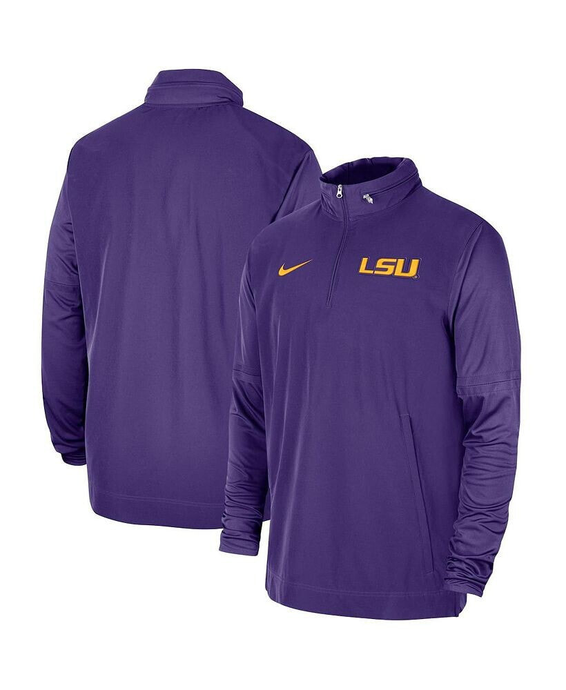 Nike men's Purple LSU Tigers 2023 Coach Half-Zip Hooded Jacket
