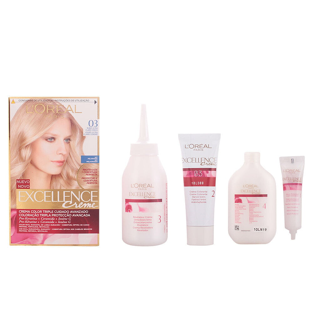 Loreal Paris Excellence Creme Tinte No. 03 Ultra Light Ash Blonde Укрепляющая крем-краска для волос, оттенок пепельный ультра-светлый русый