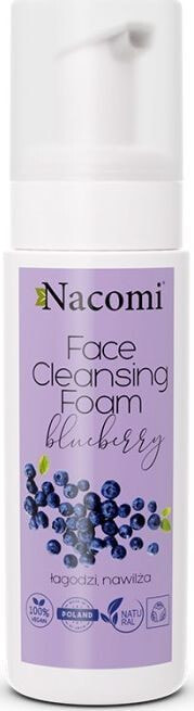Nacomi Blueberry Face Cleansing Foam Успокаивающая и увлажняющая пенка для умывания с экстрактом черники 150 мл