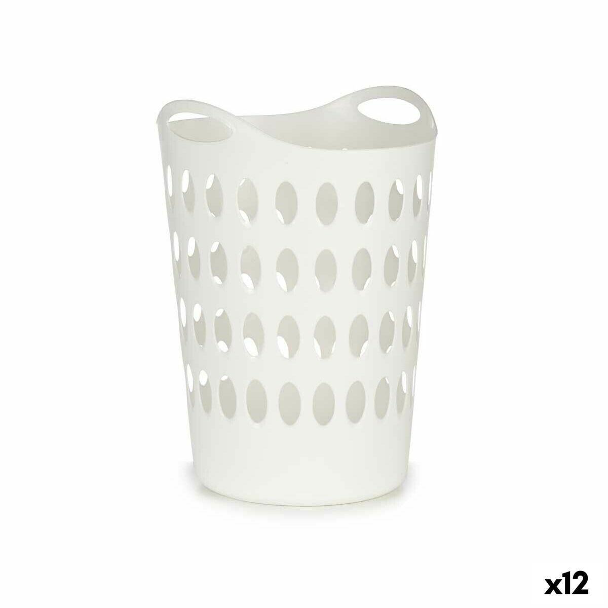 Laundry Basket White Plastic 50 L 44 x 56 x 41 cm (12 Units)