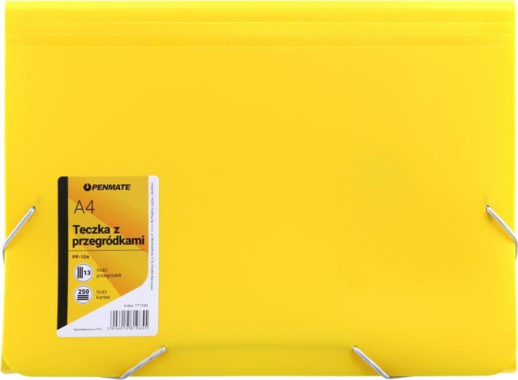 Penmate Folder with compartments A4 PP-104 yellow