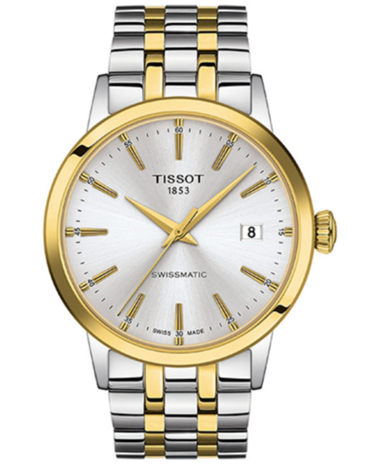 Мужские наручные часы с серебряным золотым браслетом Tissot Mens Swiss  Automatic Classic Dream Two-Tone Stainless Steel Bracelet Watch 42mm —  купить недорого с доставкой, 101476