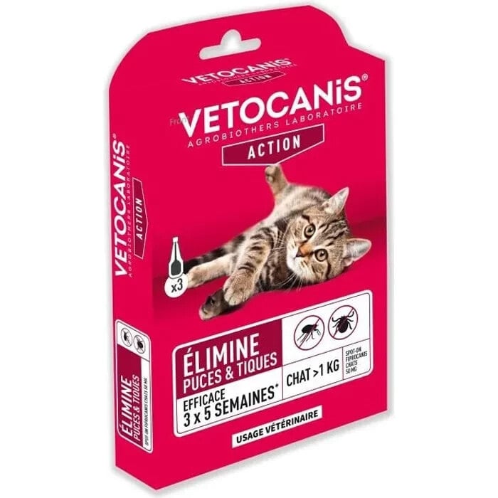 VETOCANIS Spot On-, Anti-Floh- und Anti-Zecken-Pipetten - Fr Katze