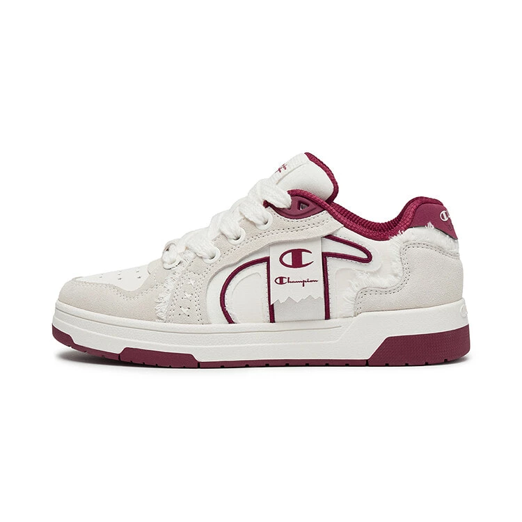 Champion Street Skater 1 Low-Top Skateboard Shoes Unisex Milk White/Team Red