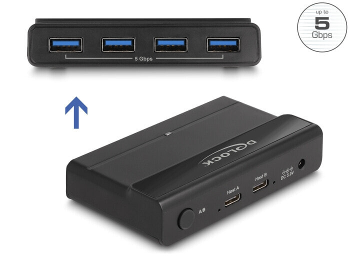 Delock USB 5 Gbps Switch 4 x Gerät und 2 Host