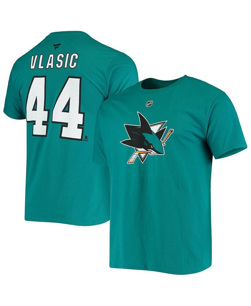 Men's Branded Marc-Edouard Vlasic Teal San Jose Sharks Player Name and Number T-shirt