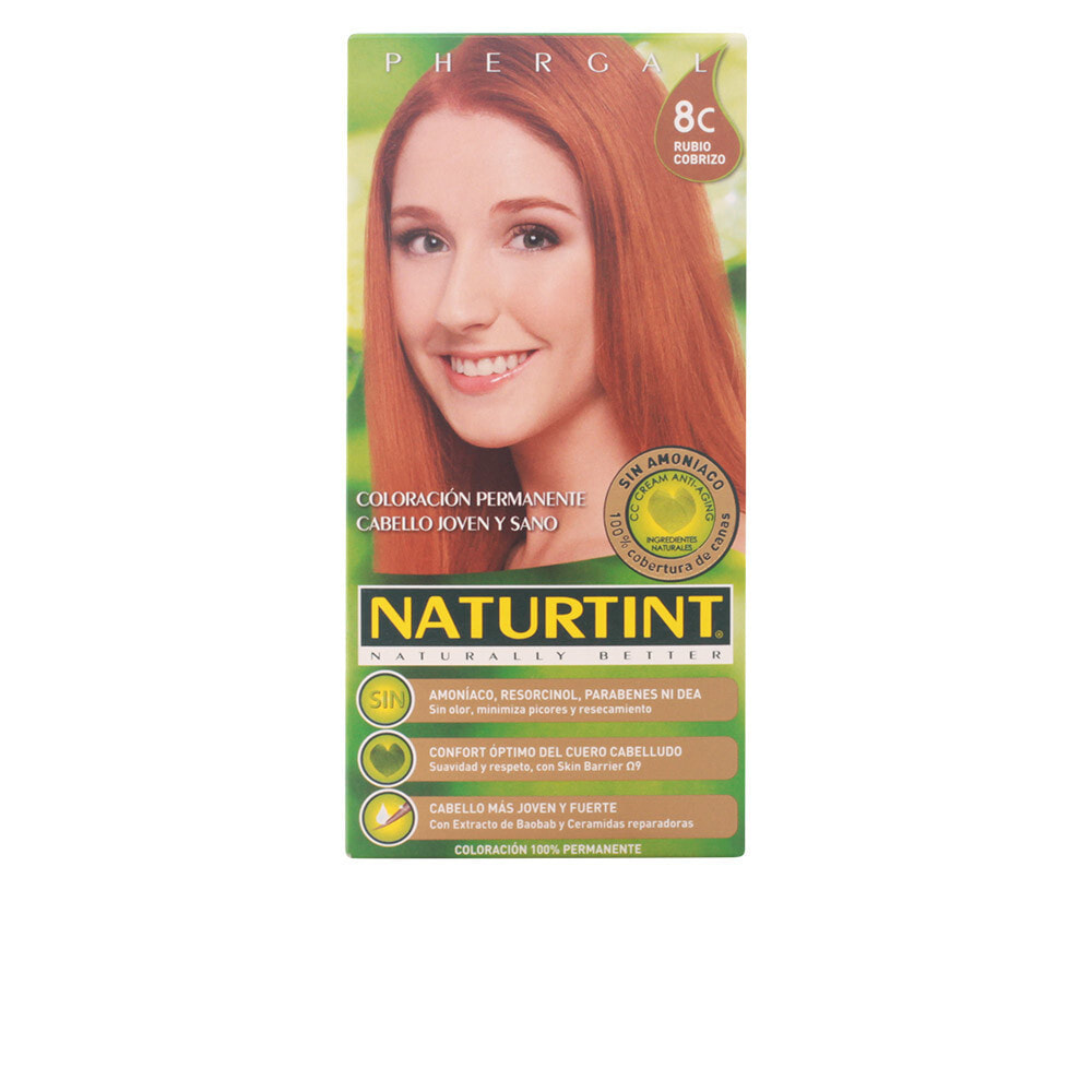Naturtint Permanent Hair Color No. 8C Copper Blonde Восстанавливающая перманентная краска для волос без аммиака, оттенок русый медный
