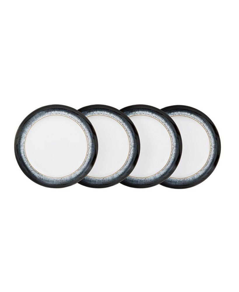 Denby halo Set of 4 Wide Rimmed Medium Plates