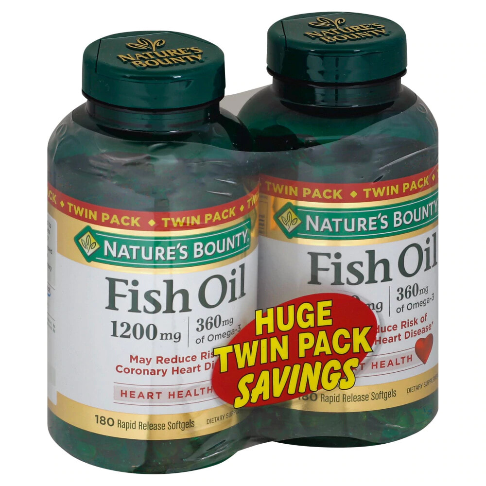 Natures bounty рыбий жир. Nature's Bounty Fish Oil (рыбий жир) 1200 мг 180 капсул.