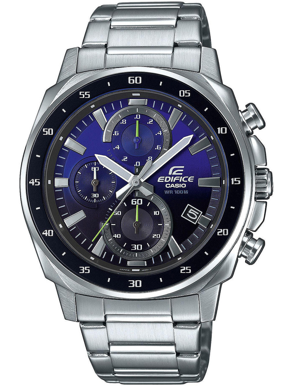 Мужские наручные часы с серебряным браслетом Casio EFV-600D-2AVUEF Edifice mens 44mm 10ATM