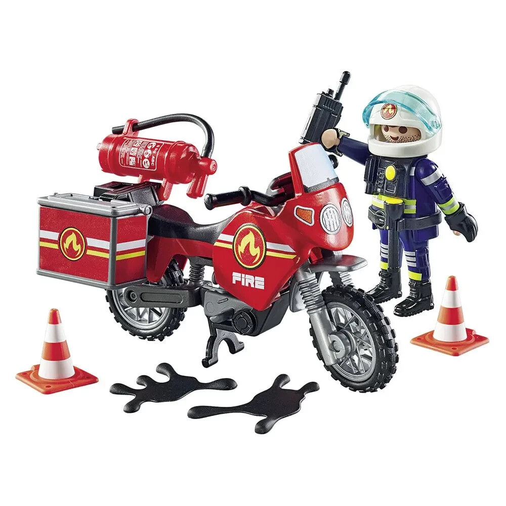 PLAYMOBIL Fire Engine At The Scene Of Accident Construction Game