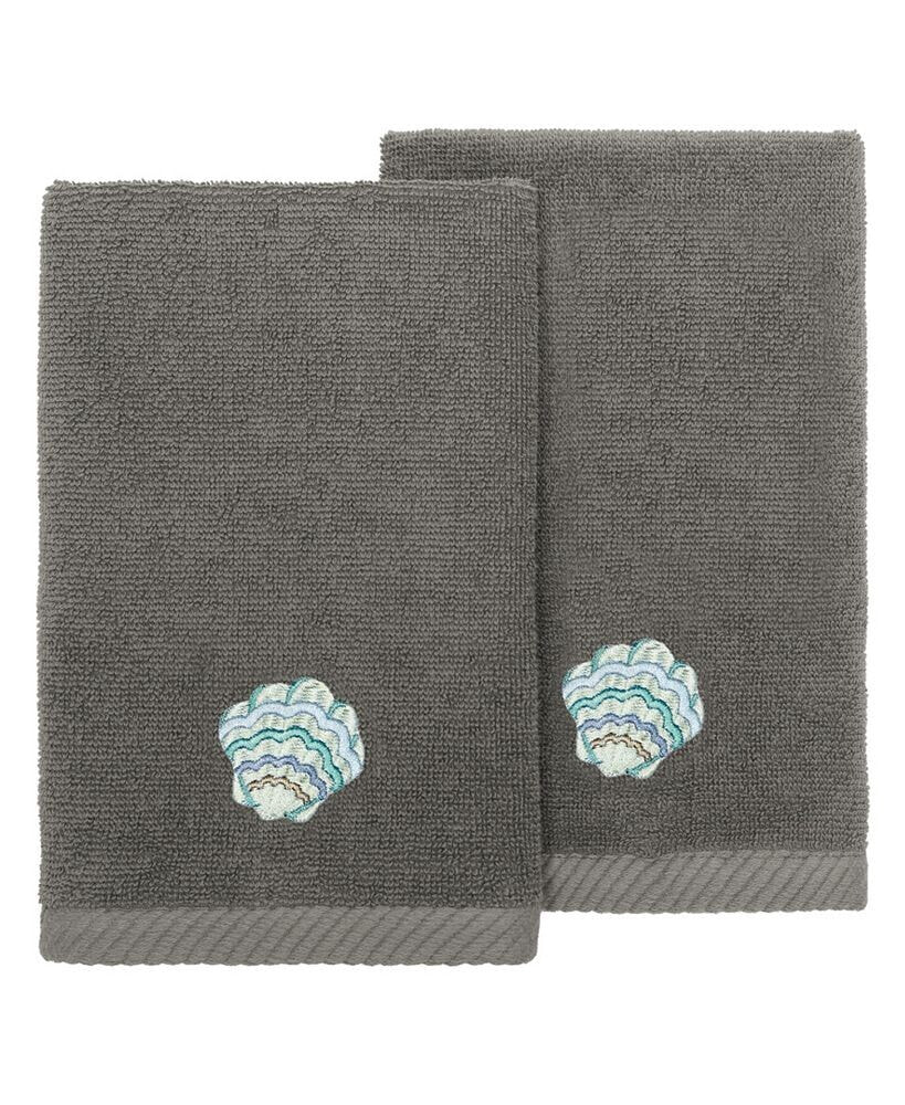 Linum Home textiles Turkish Cotton Aaron Embellished Hand Towel Set, 2 Piece
