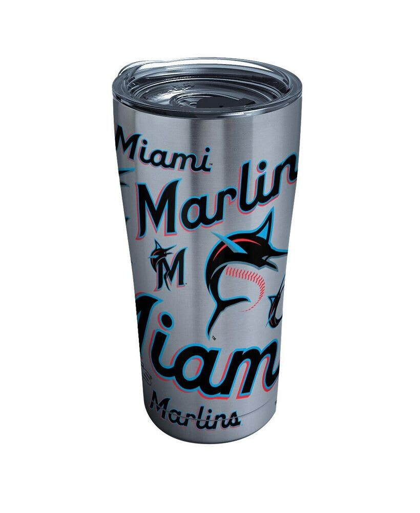 Tervis Tumbler miami Marlins 20 Oz All Over Stainless Steel Tumbler with Slider Lid